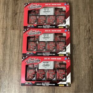 Lot of 3x New 2025 NFL Panini Absolute Football Trading Cards Sams Club Bundle